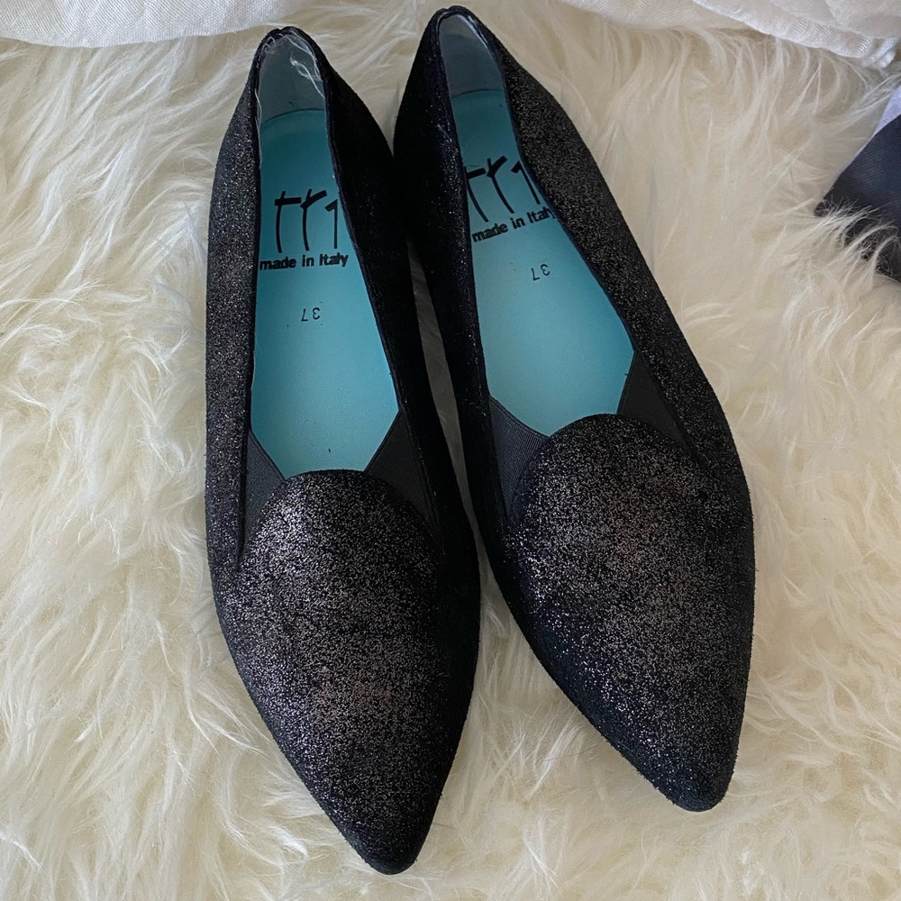 Sparkly black flats